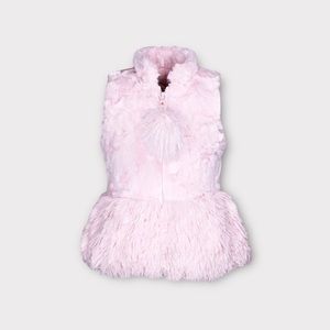American Widgeon Pink Faux Fur Peplum Vest